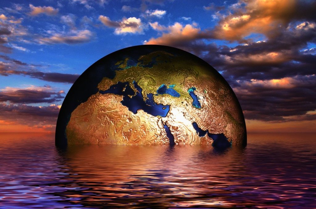 earth, globe, water